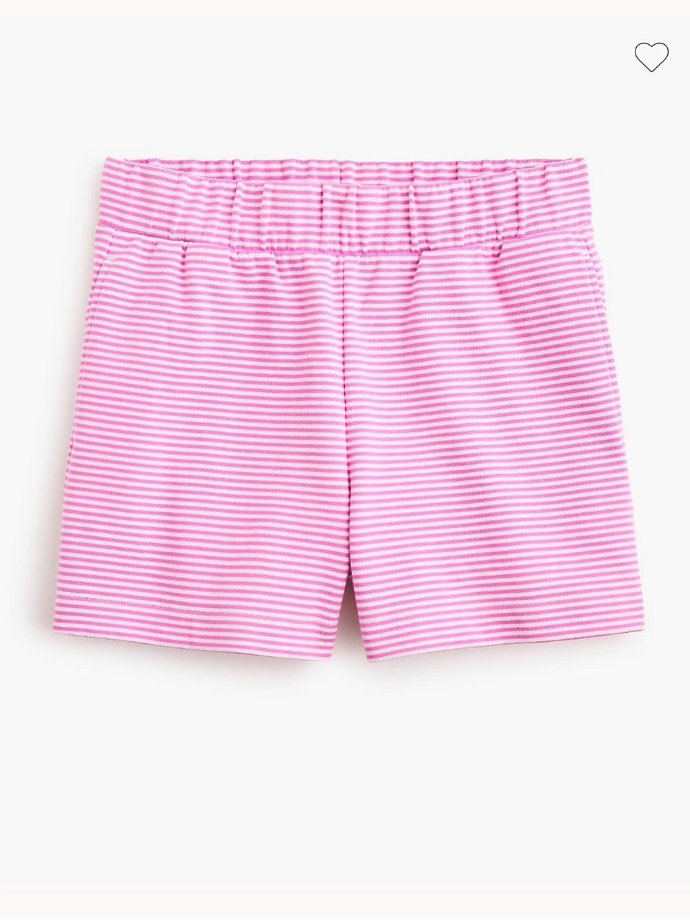 NWT J. Crew Factory Women’s Striped Terry Short in Coquette Pink White